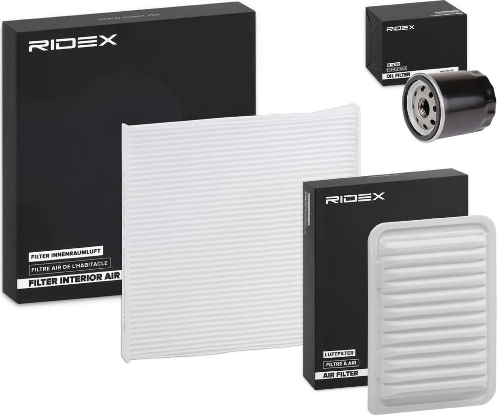 RIDEX Filterset Inspektionspaket Filtersatz für TOYOTA Yaris Schrägheck (P9) AURIS (NRE15, ZZE15, ADE15, ZRE15, NDE15) Yaris Schrägheck (P1) AURIS