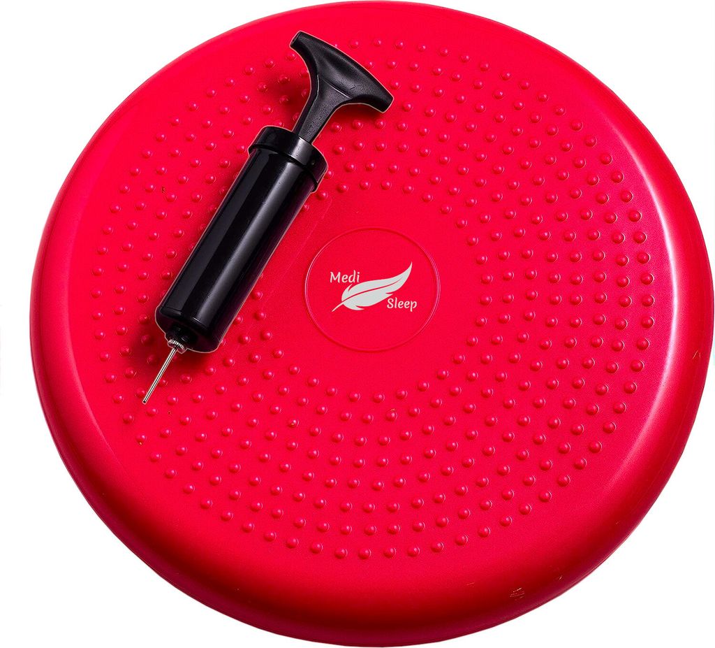 Červený sedací míč, ergonomický balanční polštář, vzduchový Obrázek produktu 3