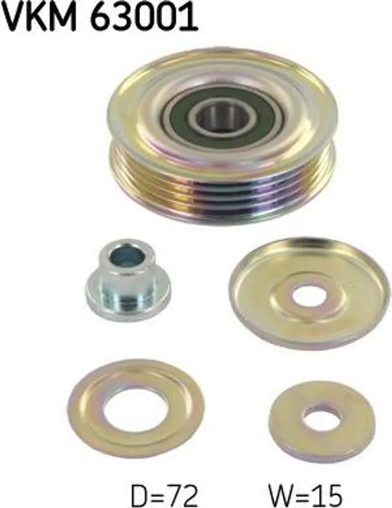 Galet de Renvoi de Courroie Crantée SKF VKM 63001 pour Honda HR-V et Logo