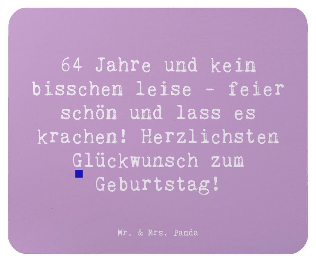 Mr. & Mrs. Panda Mousepad Spruch 64. Geburtstag - Lavendeltraum - Geschenk, Happy Birthday, pc mausunterlage, unvergessliche Momente, Alter, Geburt...