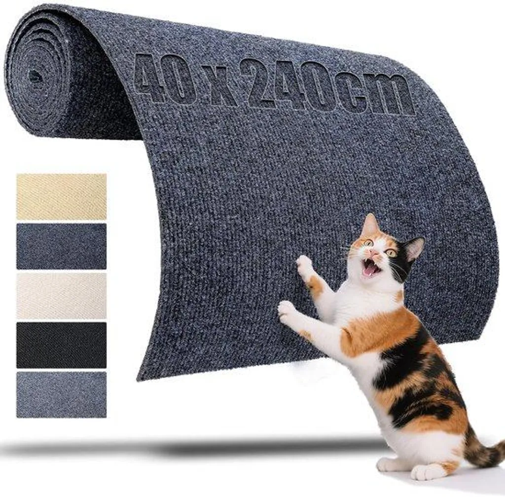 Support Velcro pour mur d'escalade chat et arbre à chat 240x40 cm gris