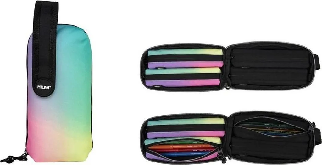 Trousse Milan Multi-compartiments avec 4 Pochettes Sunset Noir