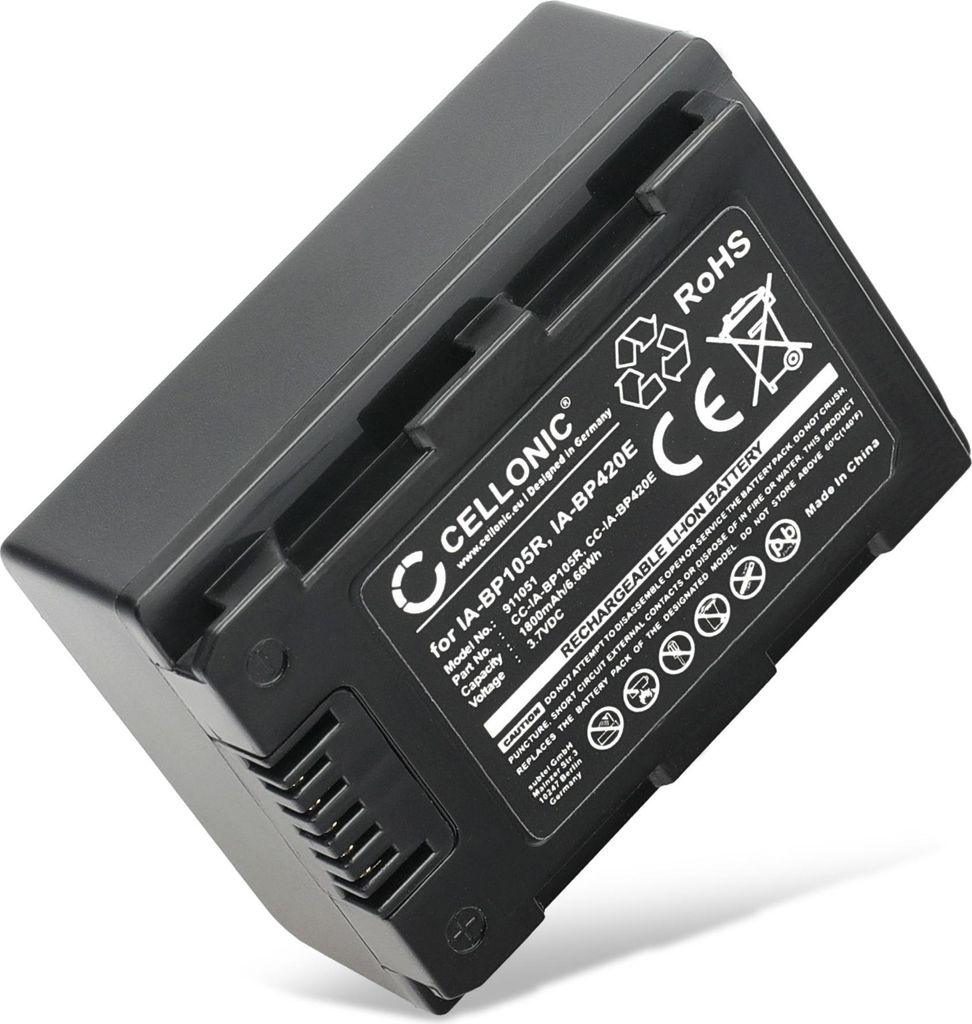 CELLONIC 1x Akku für Kamera Kompatibel mit Samsung HMX-F90, SMX-F40, SMX-F700, IA-BP210E - (1800mAh, 3.7V)