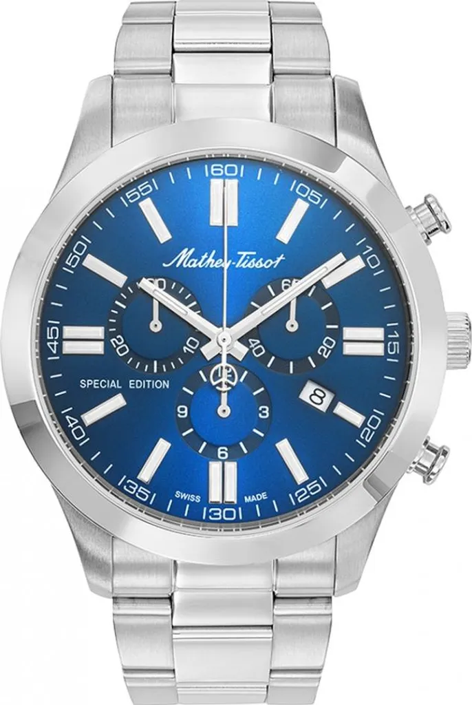 Montre Sportive Bleu Marine H455CHABU avec Bracelet Acier Inoxydable