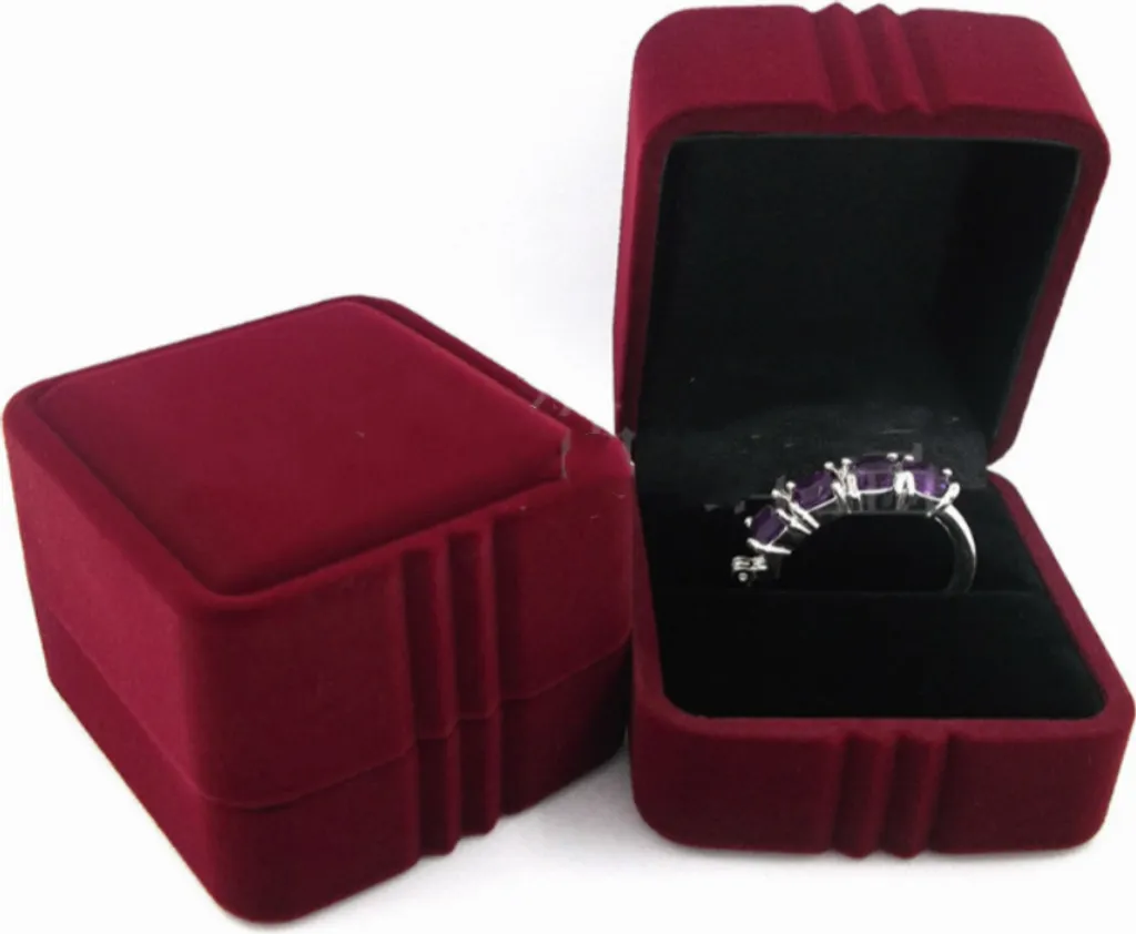 Set 2 Organizer Anelli INF Velluto Rosso - Scatole Espositore Gioielli