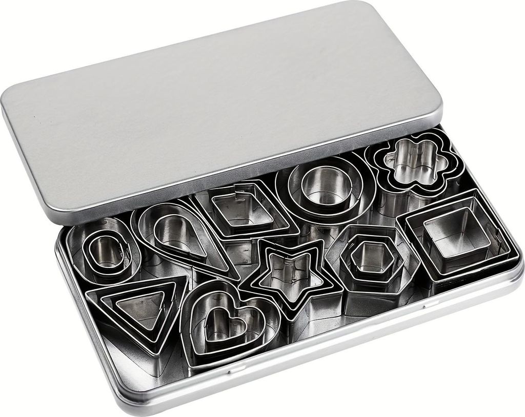 30-teiliges Edelstahl Ausstechformen Set  Herz Blume Stern Produktbild 