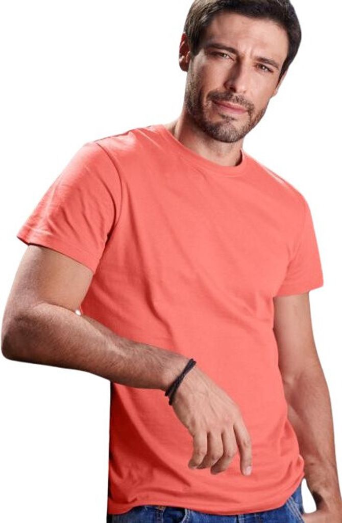 Herren-Baumwoll-T-Shirt, einfarbig, 100% Baumwolle, 160 g/m2, Farbe koralle, Größe L