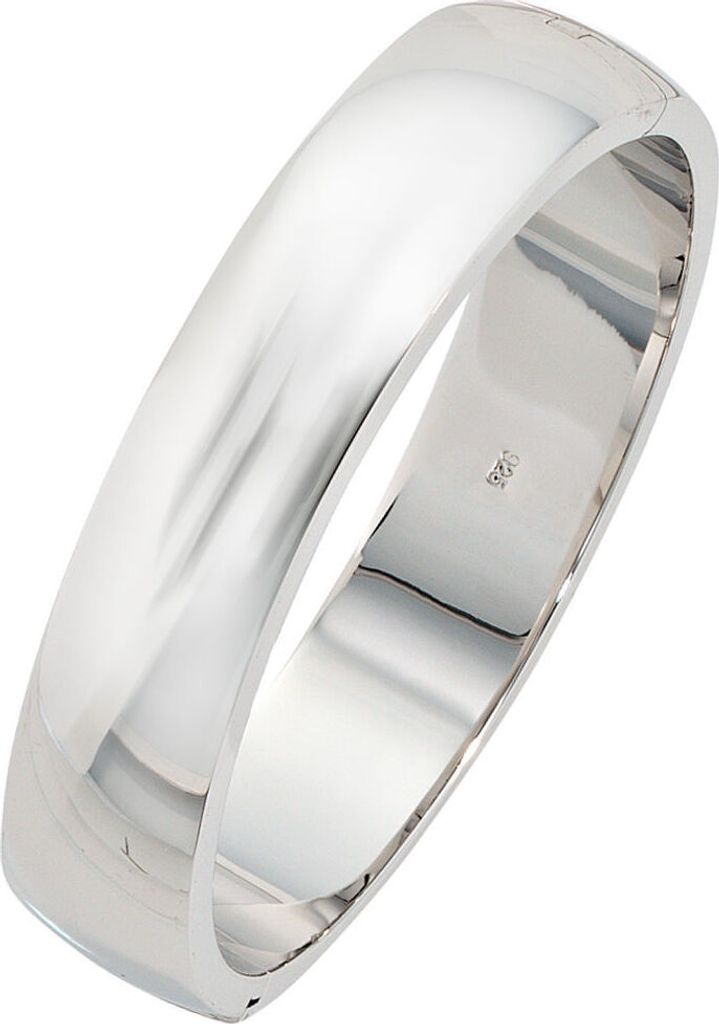 Armband Armreif aus 925 Silber oval rhodiniert Armschmuck glänzend Breite 14,9mm