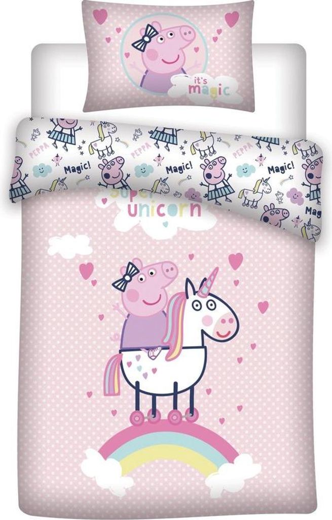 Peppa Pig Bettbezug Unicorn 140 x 200 cm Baumwolle Produktbild 