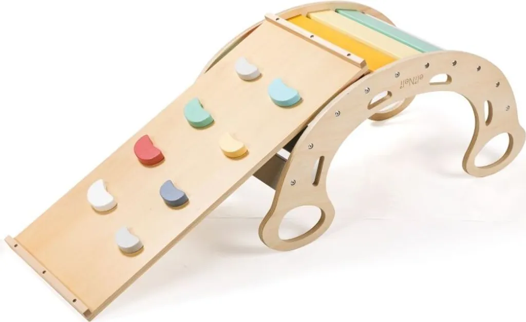 Altalena Legno Montessori 5 in 1 con Scivolo | Giochi Motricità