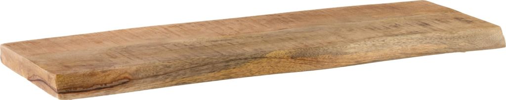Wandregal Amanda, Mangoholz massiv & rau/Natur, Holzregal/Steckboard mit Baumkante, 80x20 cm Regal