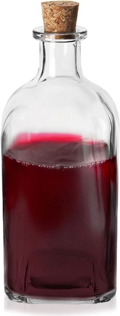 Orion Glasflasche aus robustem Glas mit Naturkorken, 530 ml, klassische Form