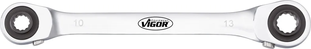 Clé polygonale à cliquet 4 en 1 VIGOR V2705 double ouverture 10 à 19 mm