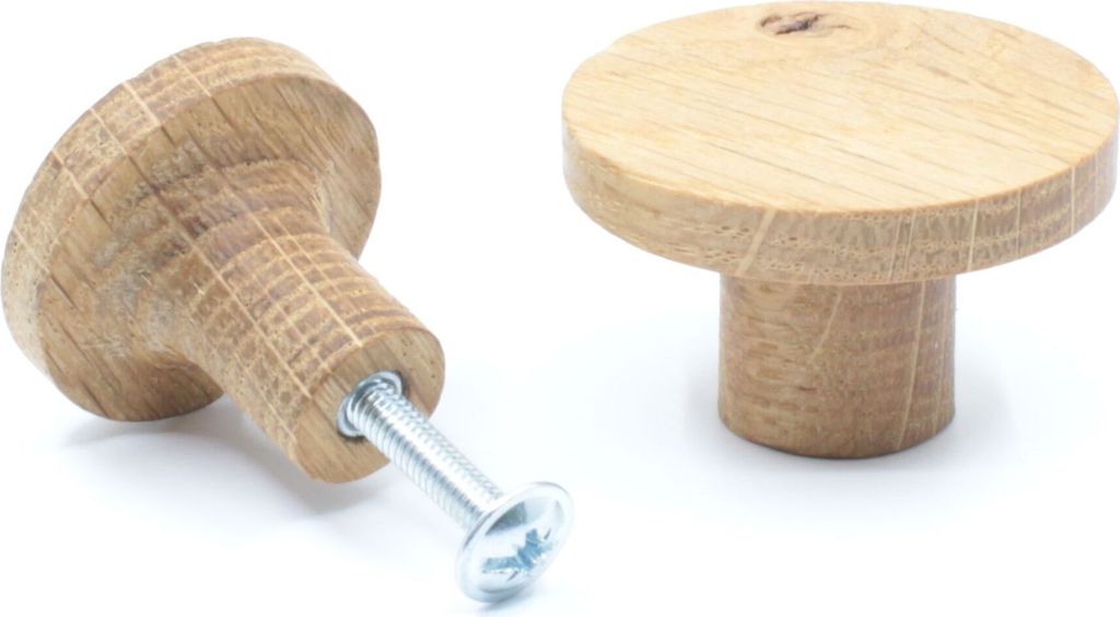 Möbelknopf aus massiver Eiche, Holzknopf Ø 30 mm, Möbelknopf aus Holz
