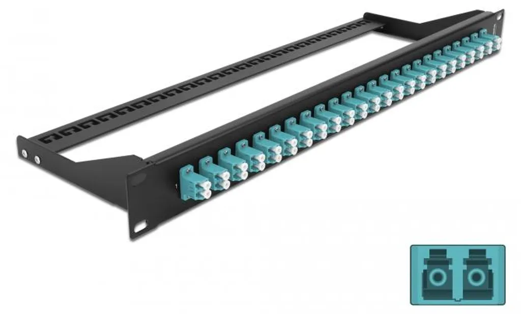 Panneau de brassage Delock résout le désordre fibre 24 LC Duplex 1U