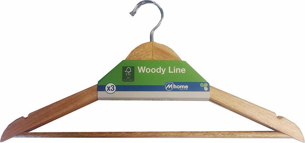 Satz 3 Kleiderbügel Woody Line Holz ökologisch42,5x23cm-12mm
