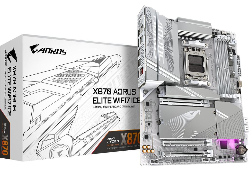 X870 AORUS ELITE WIFI7 ICE (silber) Produktbild 