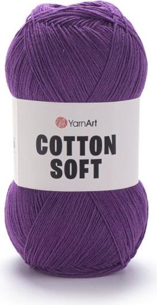 YarnArt Baumwolle Soft 50 Fioletgarn, 55% Baumwolle, 45%.Polyacryl, 600m/100g, Kinderfreundlich