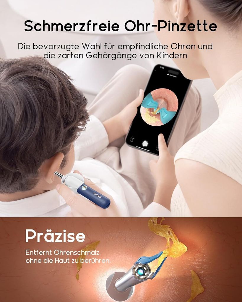 Bebird Ohrenschmalz Entferner Otoskop, 1920P HD Flexibler Produktbild 2