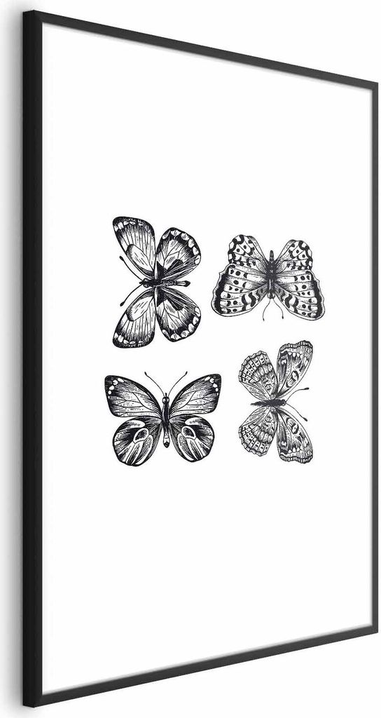 Posterpapier Poster - Four Butterflies 21x30 cm Tiere g-B-0117-ao-a