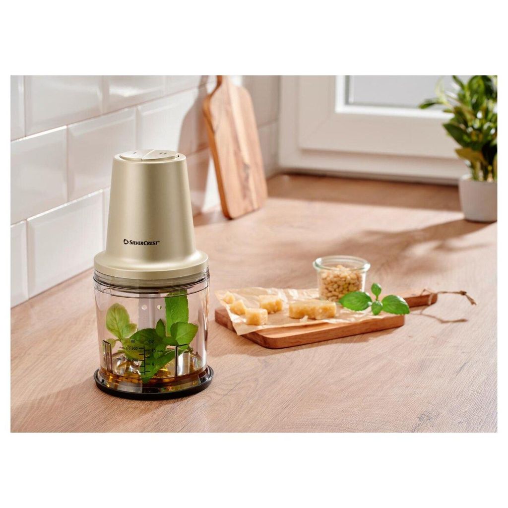 SILVERCREST Multi Zerkleinerer Mixer 260 W Turbotaste Gemüse Zwiebeln Nüsse Champagner NEU