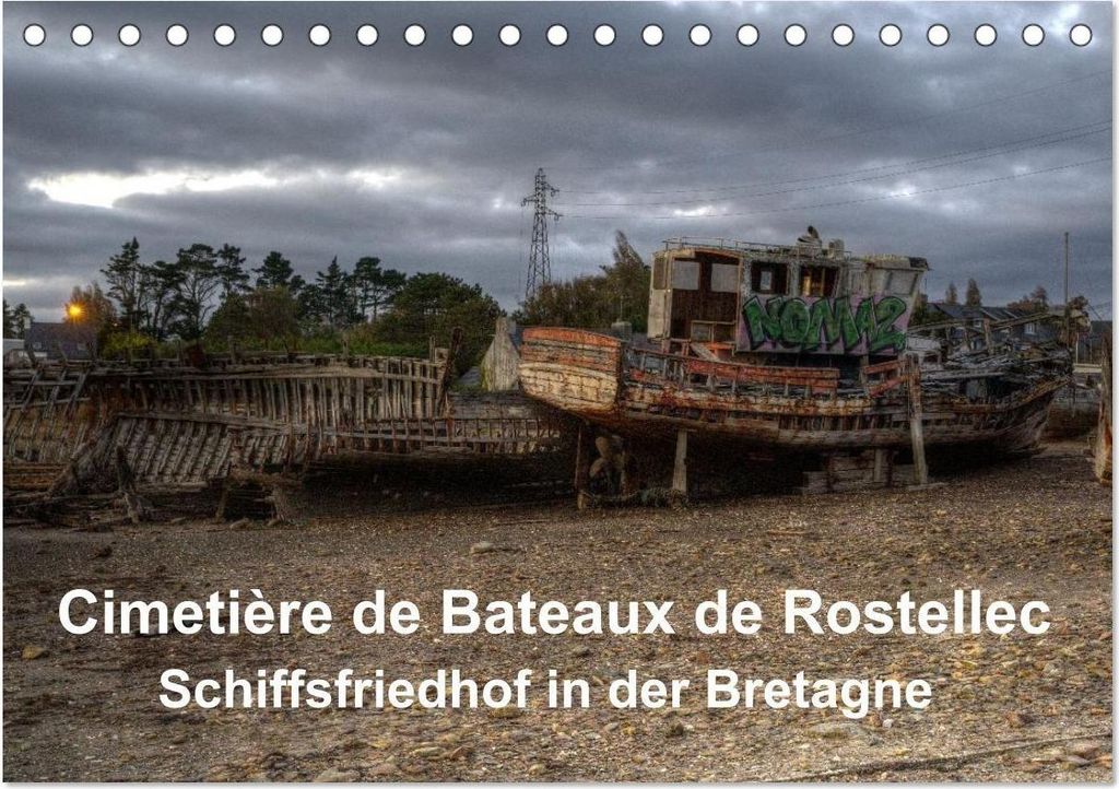 Cimetière de Bateaux de Rostellec (Tischkalender 2026 DIN A5 quer), CALVENDO Monatskalender
