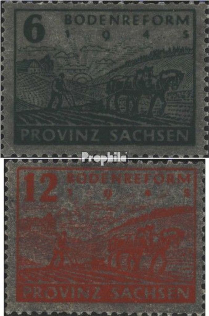 Briefmarken Sowjetische Zone (All.Bes.) 1946 Mi 90-91 (kompl.Ausgabe) gestempelt Bodenreform