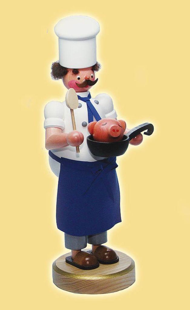 Räuchermann Koch mit Pfanne Höhe= 22cm NEU