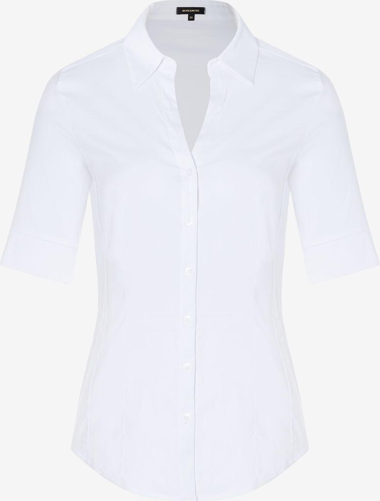 MORE & MORE Baumwolle Stretch Blous 0010 white 44