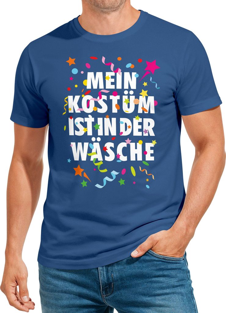 Herren T-Shirt Fasching Karneval Kostüm Verkleidung Last Minute Faschingskostüme Männer Funshirt Moonworks