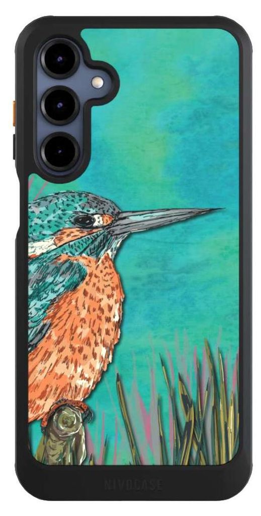 NIVOCASE Hülle für Samsung Galaxy A16 5G Handyhülle NIVOcore Case Schwarz Malerei Tiere Vogel