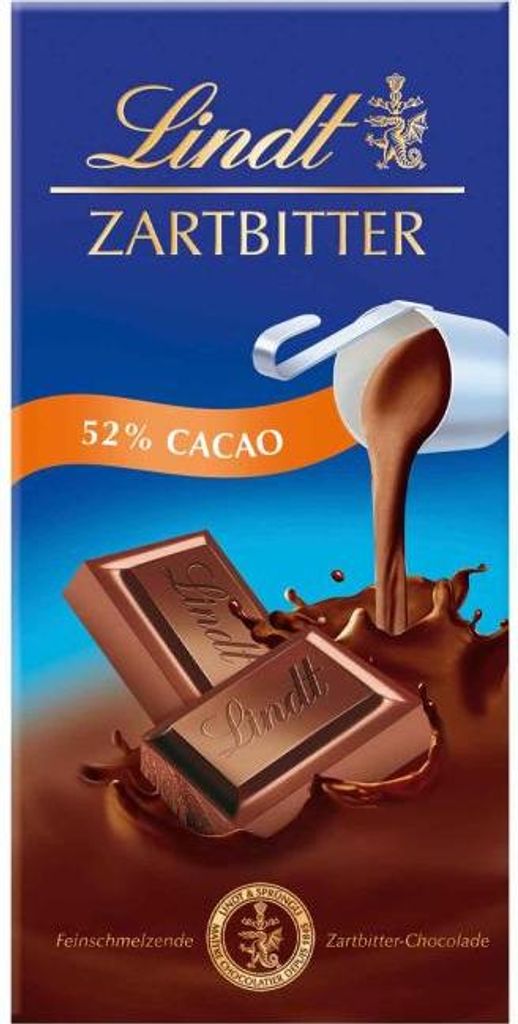 Lindt Zartbitter 52% Cacao Tafel 100g