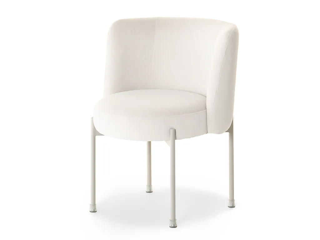 Chaise de salle à manger rembourrée LITKA crème et grise moderne