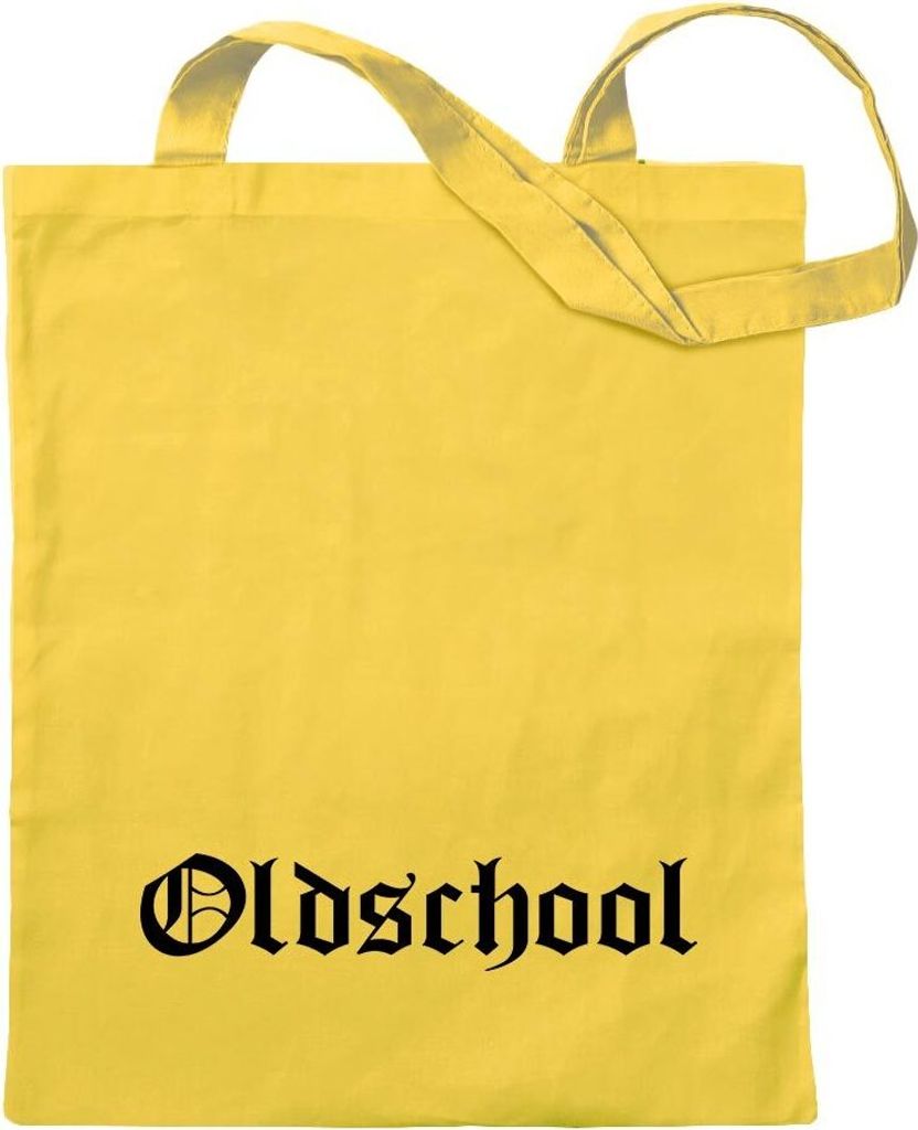 Kiwistar - Baumwolltasche - gelb - Oldschool - Tragetasche Stoffbeutel Umhängetasche Langer Henkel