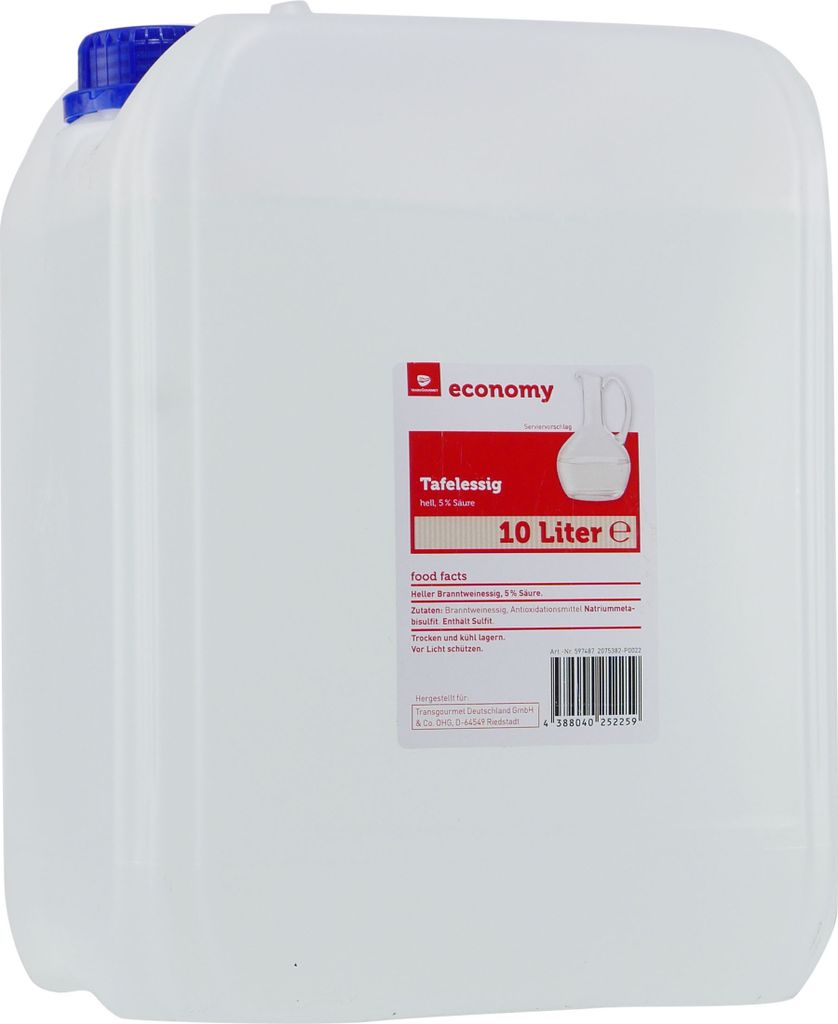 Economy Tafelessig hell (5% Säure) 10L
