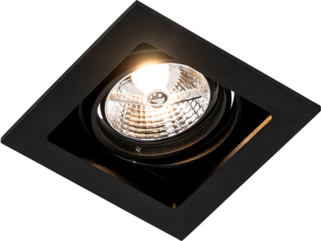 QAZQA - Modern Quadratischer Einbaustrahler schwarz verstellbar - Artemis 70 I Wohnzimmer I Schlafzimmer - Aluminium Quadratisch - LED geeignet GU10