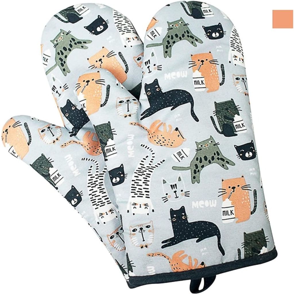 1 Paar hitzebeständige Ofenhandschuhe, Backhandschuhe, Topfhandschuhe, Kochhandschuhe als Geschenk