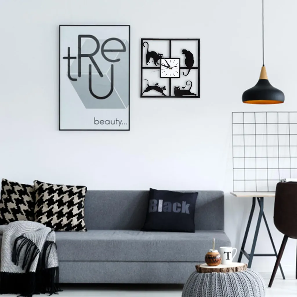Grande horloge murale pour chambre à coucher silencieuse et design 30 cm