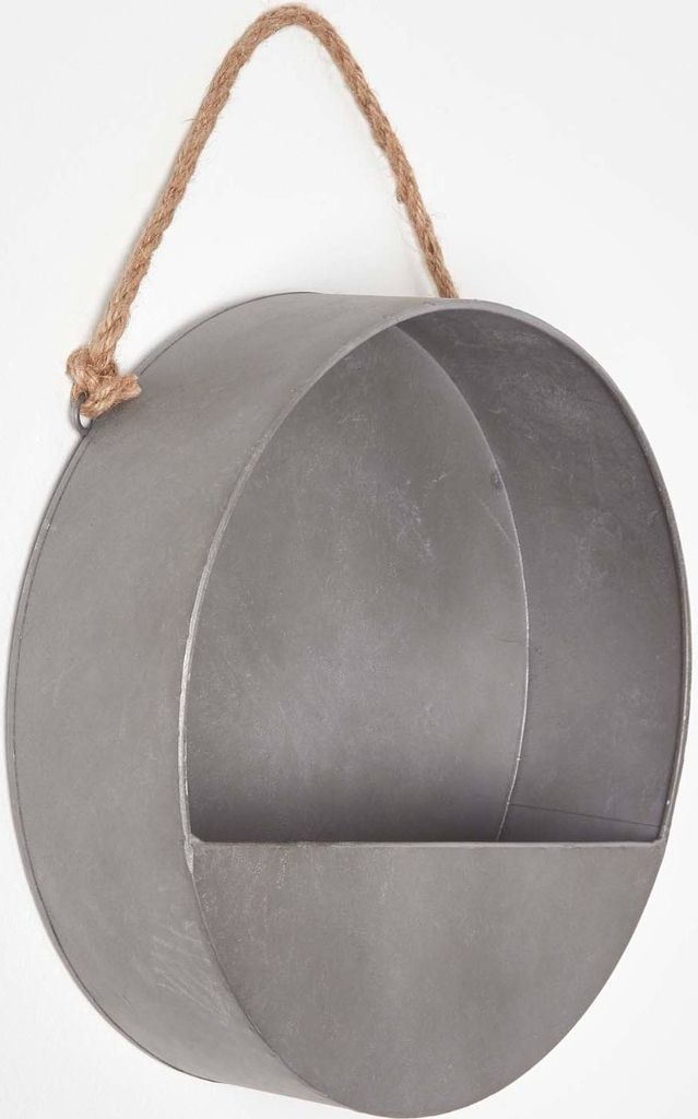 HOMESCAPES Runder mittelgroßer Metall-Hängetopf, 30cm