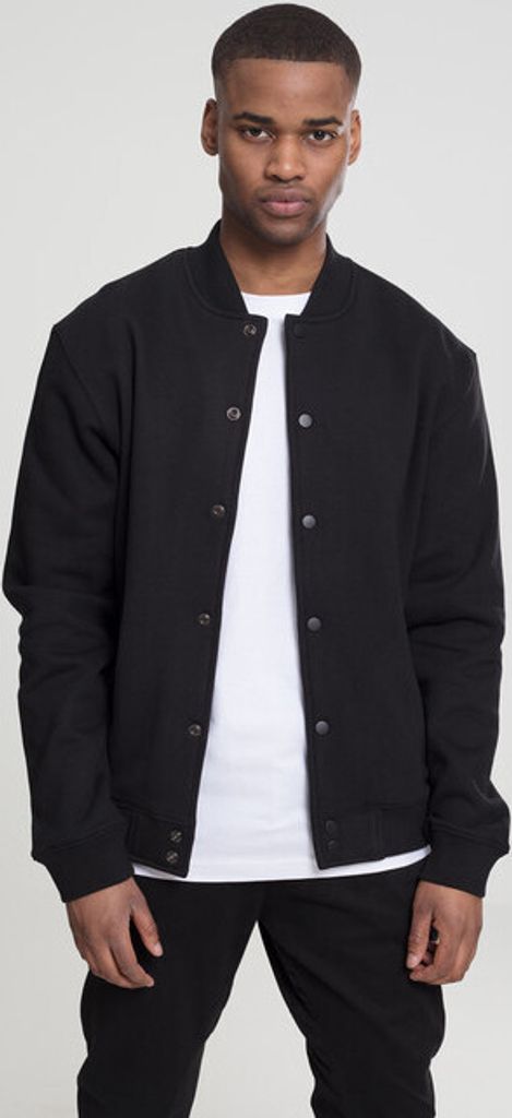 Urban Classics 2-tone College Sweatjacket TB207, Größe:S, Farbe:blk/blk