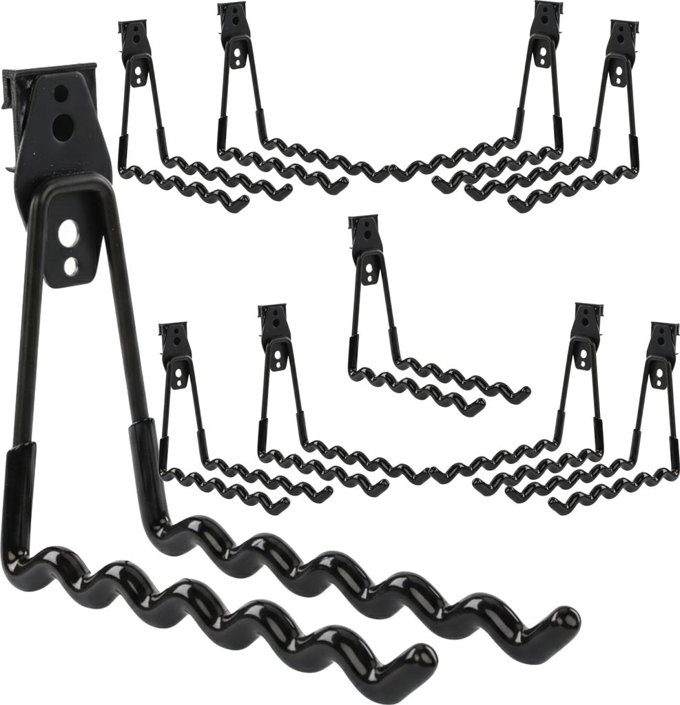 Set 10 Stck. Werkzeugwand Haken von BOTLE, Werkzeughaken, für Elektrowerkzeuge, Wellenform 19cm, mit PVC-Ummantelung, für Garage, Schuppen, Halte...