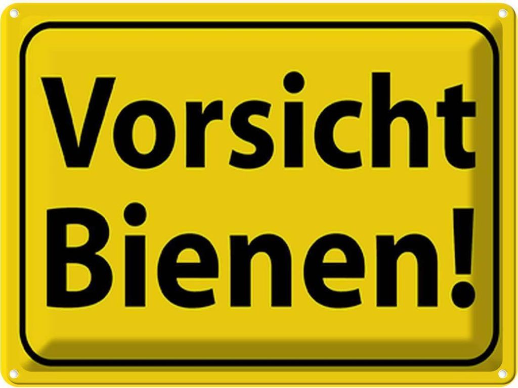 vianmo Blechschild 30x40 cm Vorsicht Bienen Honig Imker Produktbild 