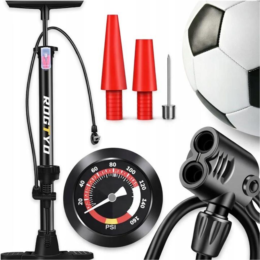 Stand-Fahrradpumpe 160 PSI mit Manometer – Universelle Produktbild 