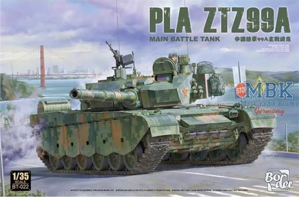 Char PLA ZTZ99A Border Model BT-022 avec photodécoupe pour diorama