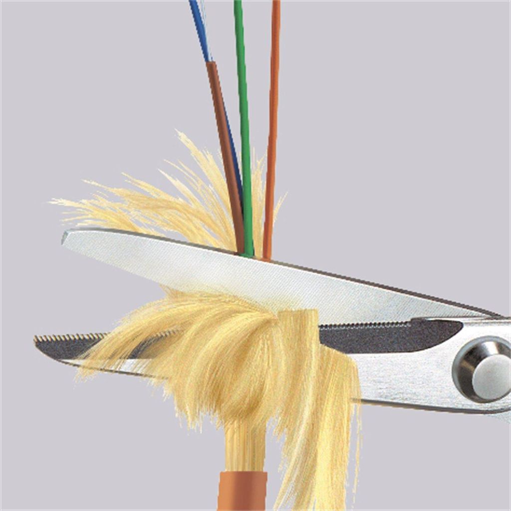 Knipex Schere für Fasern aus Polyamid Zange verchromt, Griffe mit Kunststoff - 95 03 160 SB