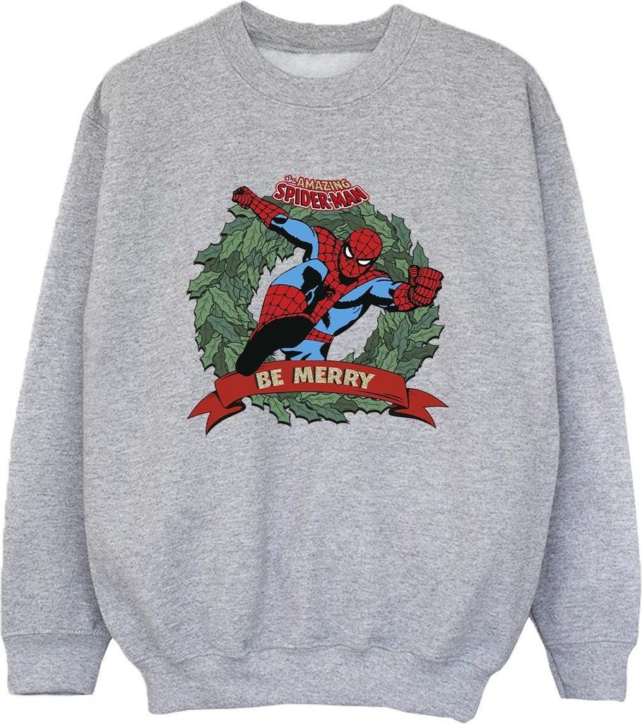 Spider-Man - "Be Merry" Sweatshirt für Jungen BI54714 (128) (Sportgrau)