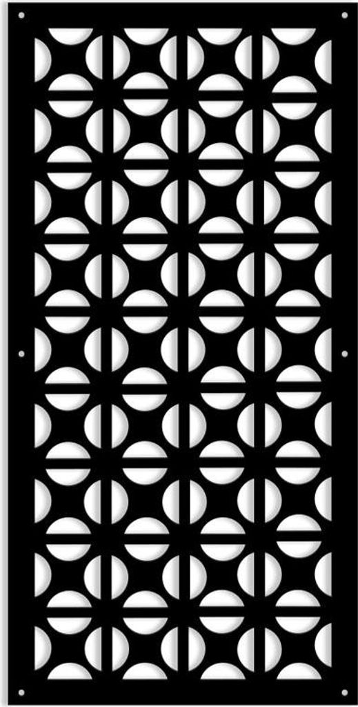 ROUND CROSS– Perforiertes PVC–Panel – Sonnenschutz 50x150 cm schwarz