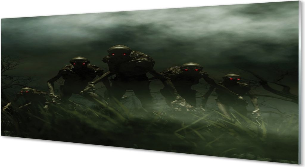 Glasbilder 125x50 Wandkunst Zombie Wolken Produktbild 