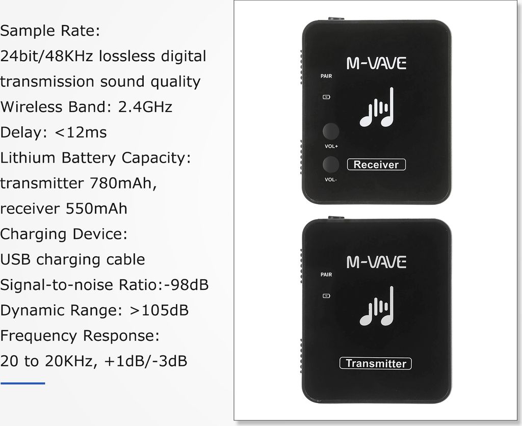 M-VAVE WP-10 2,4 GHz bezdrátový přenosový systém pro Obrázek produktu 9