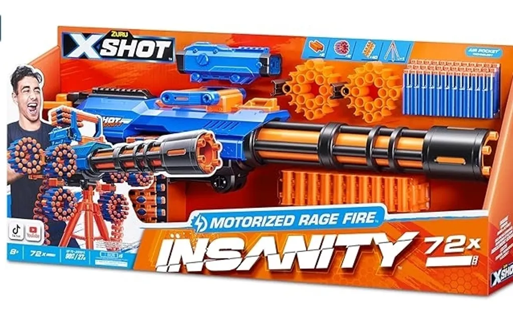 Recensione Zuru XSHOT Insanity Gatling Blaster Motorizzato con Treppiede
